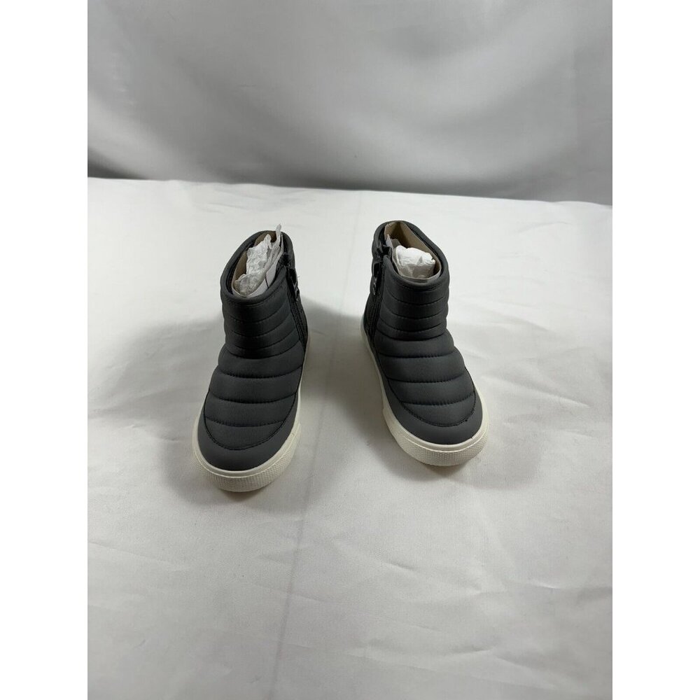 New!! Toddler Boys Ainsley Zipper Booties - Cat & Jack Gray W/ Green Back Size 8